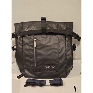 New Versace Parfums Backpack Travel Sports Gym Black Blue Shoulder Bag